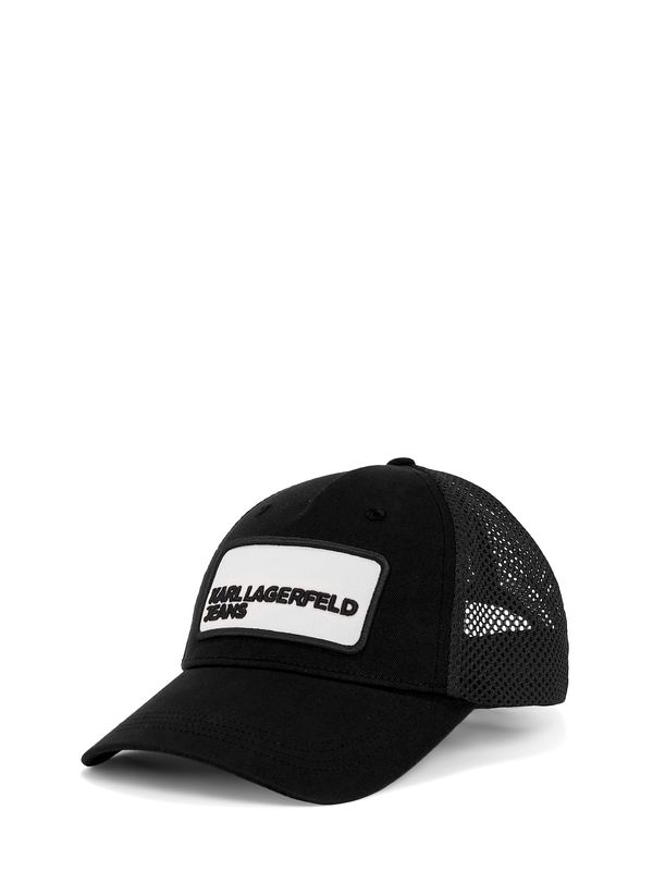 KARL LAGERFELD JEANS KARL LAGERFELD JEANS Kapa ' NETZSTOFF-KAPPE MIT KLJ-LOGO '  črna / bela