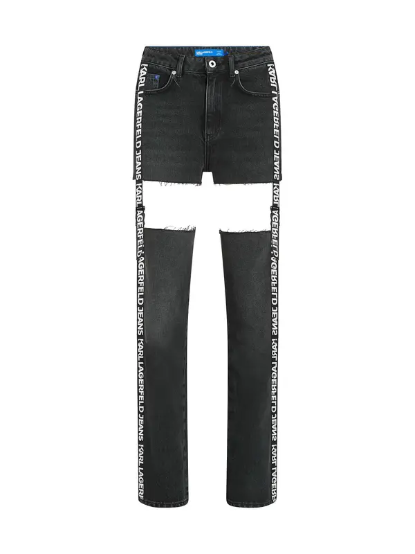 KARL LAGERFELD JEANS KARL LAGERFELD JEANS Kavbojke  črn denim / bela