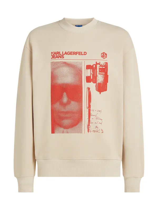 KARL LAGERFELD JEANS KARL LAGERFELD JEANS Majica  bež / krvavo rdeča