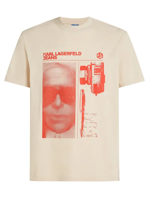 KARL LAGERFELD JEANS KARL LAGERFELD JEANS Majica  bež / oranžno rdeča