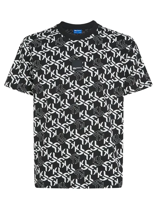 KARL LAGERFELD JEANS KARL LAGERFELD JEANS Majica 'MONOGRAM'  črna / off-bela