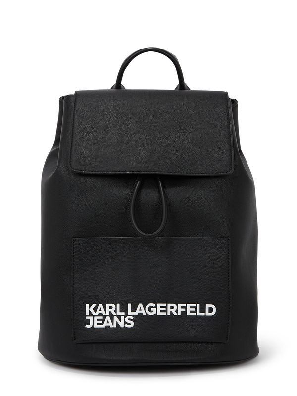 KARL LAGERFELD JEANS KARL LAGERFELD JEANS Nahrbtnik ' BACKPACK MIT UMSCHLAGKLAPPE '  črna