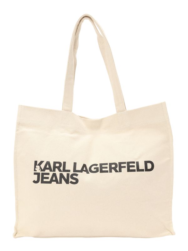 KARL LAGERFELD JEANS KARL LAGERFELD JEANS Nakupovalna torba  bež / črna