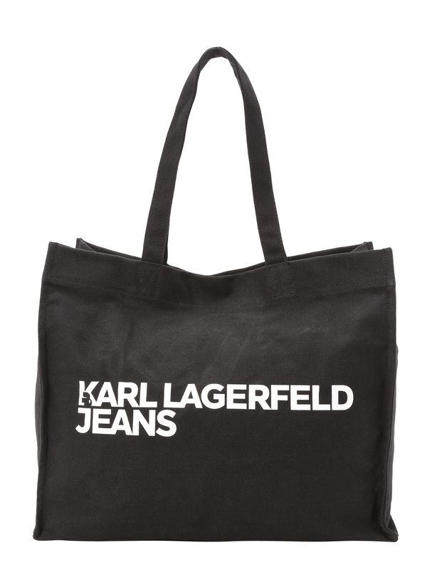 KARL LAGERFELD JEANS KARL LAGERFELD JEANS Nakupovalna torba  črna / off-bela