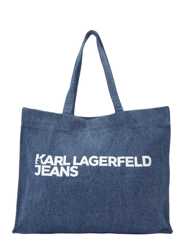 KARL LAGERFELD JEANS KARL LAGERFELD JEANS Nakupovalna torba  moder denim / bela