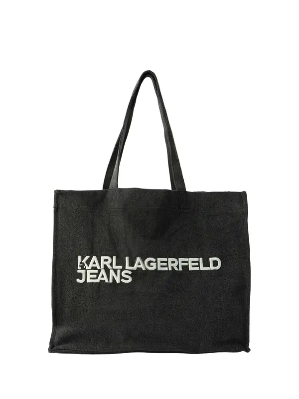 KARL LAGERFELD JEANS KARL LAGERFELD JEANS Nakupovalna torba  svetlo siva / črna