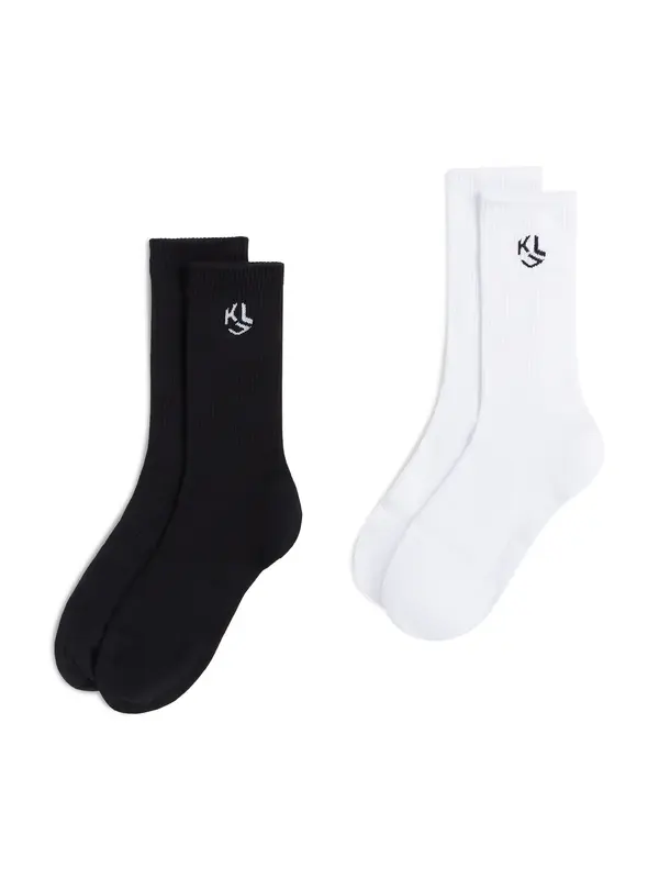 KARL LAGERFELD JEANS KARL LAGERFELD JEANS Nogavice ' Monogram-Socken in mittlerer Länge - 2er-Packung '  bela