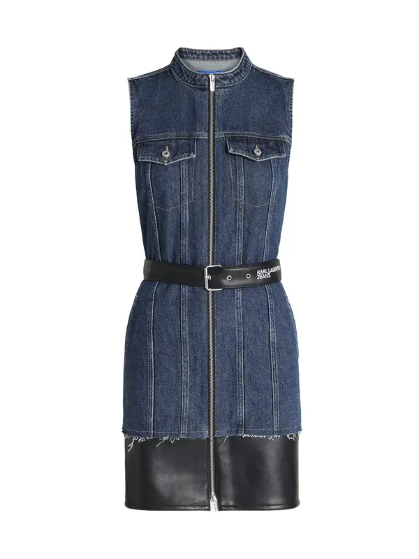 KARL LAGERFELD JEANS KARL LAGERFELD JEANS Obleka  moder denim / črna