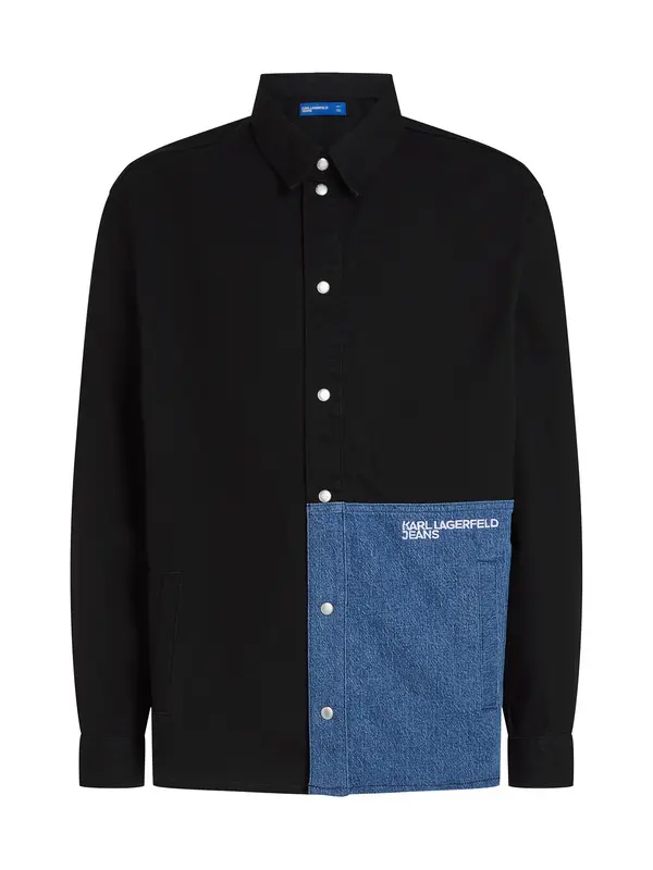 KARL LAGERFELD JEANS KARL LAGERFELD JEANS Prehodna jakna  moder denim / črna