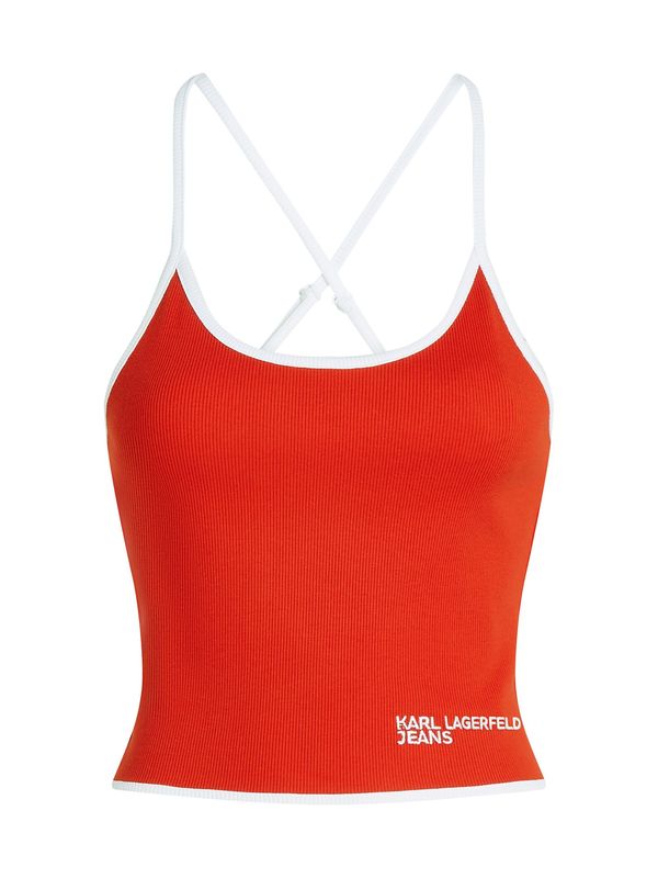 KARL LAGERFELD JEANS KARL LAGERFELD JEANS Top  rdeča / off-bela