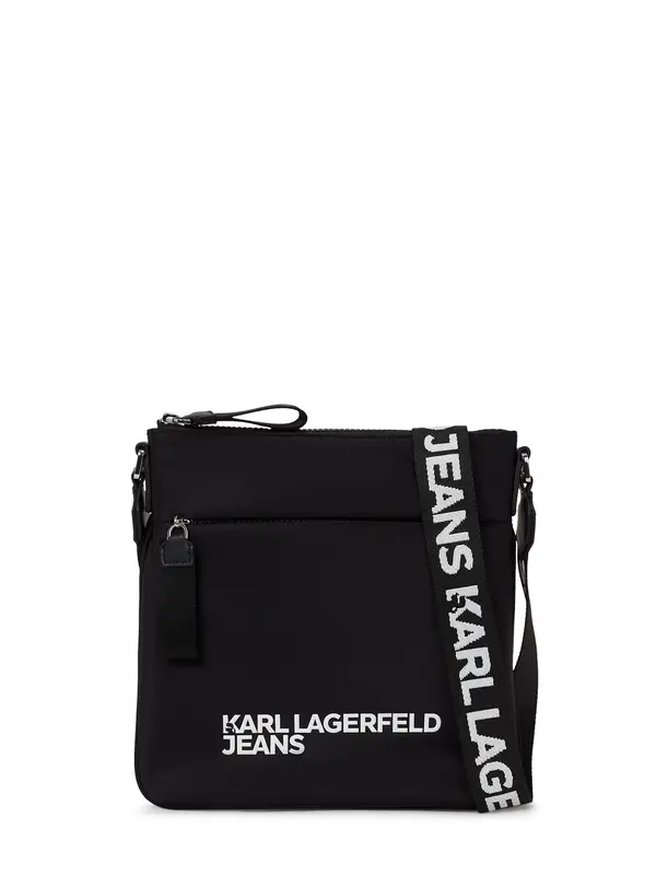 KARL LAGERFELD JEANS KARL LAGERFELD JEANS Torba za čez ramo 'Essential'  črna / bela
