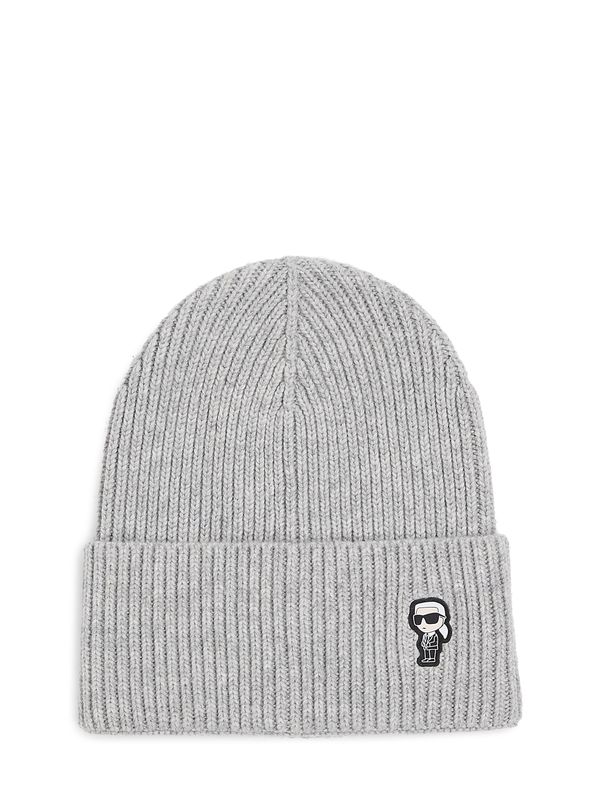 Karl Lagerfeld Karl Lagerfeld Kape ' Ikonik Wide-Brim Beanie '  siva