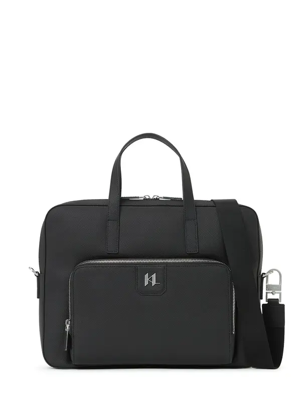 Karl Lagerfeld Karl Lagerfeld Kovček za akto ' Aktentasche aus Leder mit K/Monogram '  črna