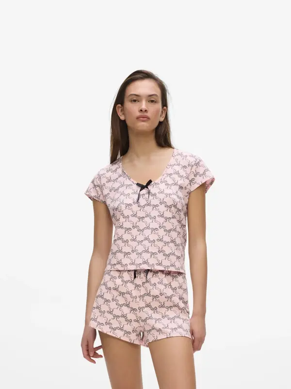 Karl Lagerfeld Karl Lagerfeld Kratke hlače za spanje  rosé / črna