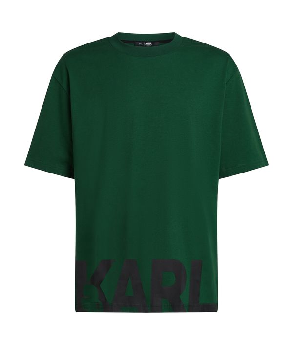 Karl Lagerfeld Karl Lagerfeld Majica ' Bold Hem Relaxed '  zelena / črna