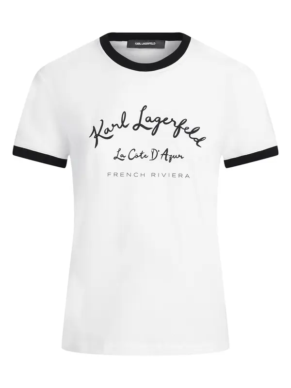 Karl Lagerfeld Karl Lagerfeld Majica 'CÃ´te D'Azur'  črna / bela