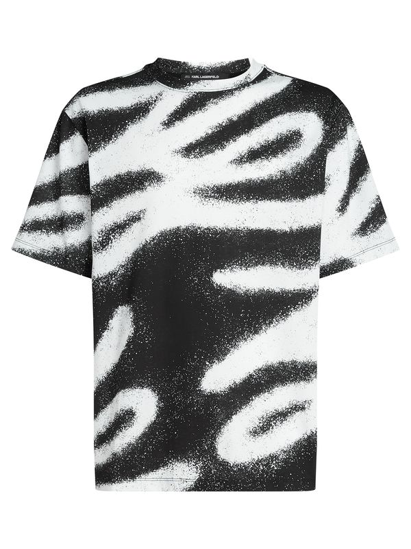 Karl Lagerfeld Karl Lagerfeld Majica 'GRAFFITI'  črna / bela