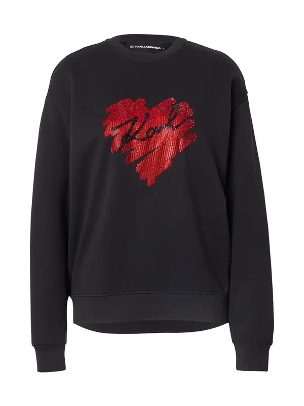 Karl Lagerfeld Karl Lagerfeld Majica 'HEARTS'  krvavo rdeča / črna