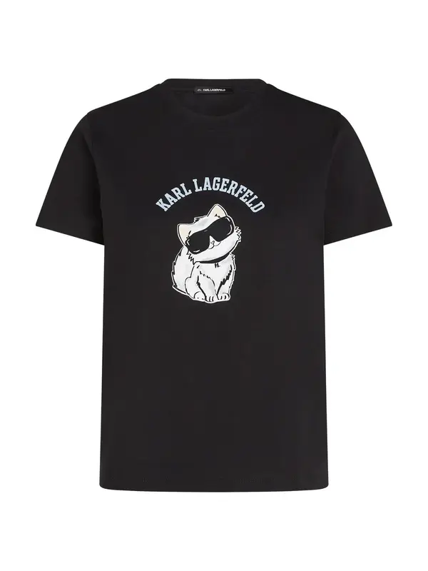 Karl Lagerfeld Karl Lagerfeld Majica 'Ikon Choupette'  črna / bela