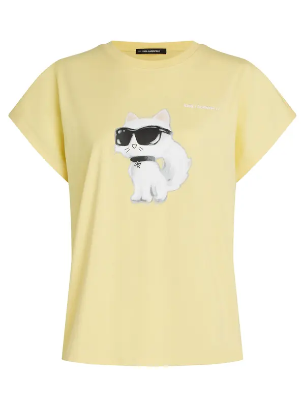 Karl Lagerfeld Karl Lagerfeld Majica 'Ikon Choupette'  rumena / črna / bela