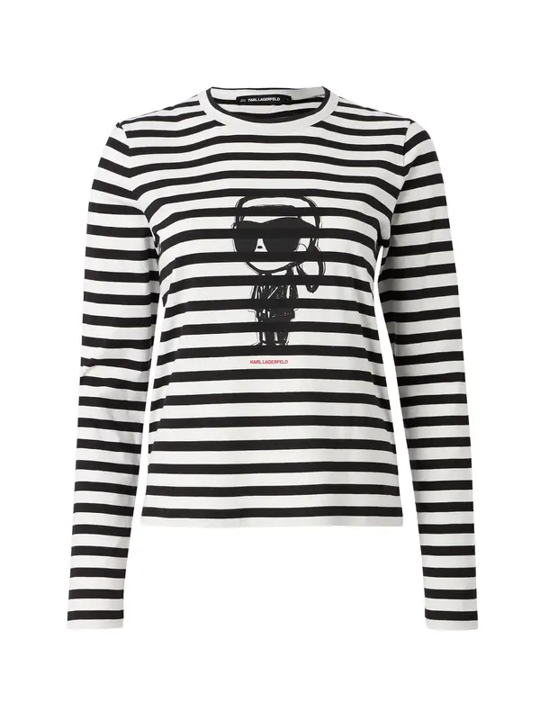 Karl Lagerfeld Karl Lagerfeld Majica 'IKON'  črna / bela