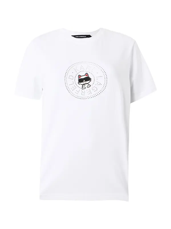 Karl Lagerfeld Karl Lagerfeld Majica 'IKON'  smaragd / srebrna / bela