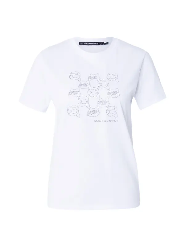 Karl Lagerfeld Karl Lagerfeld Majica 'Ikon'  srebrna / bela