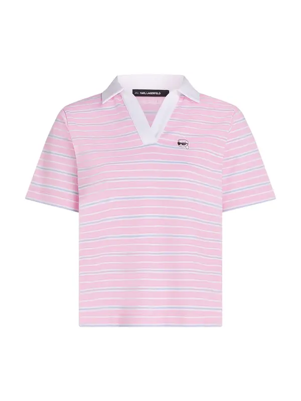 Karl Lagerfeld Karl Lagerfeld Majica 'Ikon Stripe'  svetlo modra / staro roza