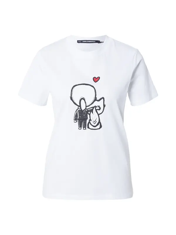 Karl Lagerfeld Karl Lagerfeld Majica 'IKON VALENTINE'  črna / bela