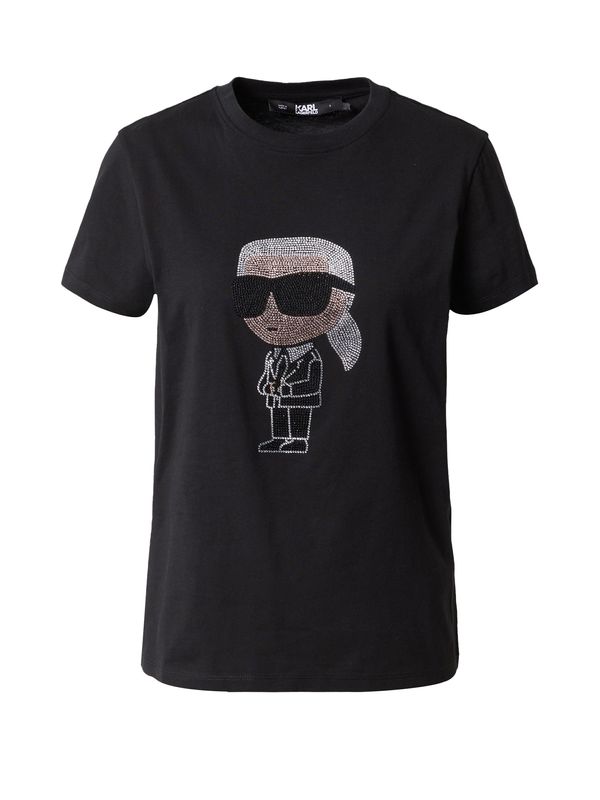 Karl Lagerfeld Karl Lagerfeld Majica 'Ikonik'  črna / srebrna / transparentna