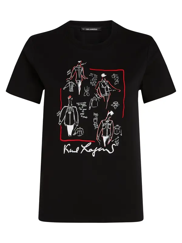 Karl Lagerfeld Karl Lagerfeld Majica  rdeča / črna / bela