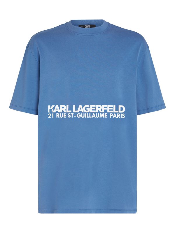 Karl Lagerfeld Karl Lagerfeld Majica 'Rue St-Guillaume'  dimno modra / bela