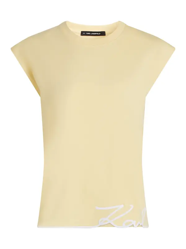 Karl Lagerfeld Karl Lagerfeld Majica 'Signature'  limonino-rumena / bela