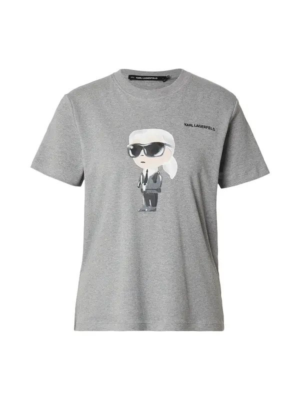 Karl Lagerfeld Karl Lagerfeld Majica  svetlo siva / pegasto siva / črna / naravno bela