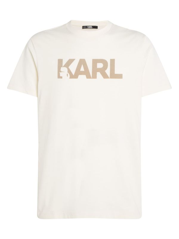 Karl Lagerfeld Karl Lagerfeld Majica  temno bež / naravno bela