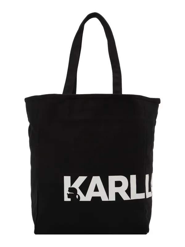 Karl Lagerfeld Karl Lagerfeld Nakupovalna torba 'ESSENTIAL'  črna / bela