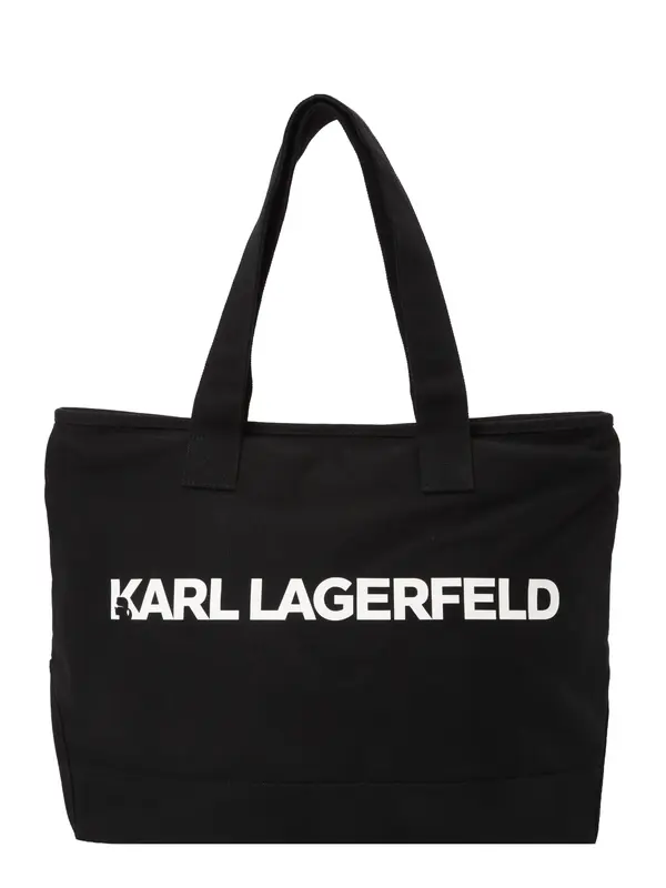 Karl Lagerfeld Karl Lagerfeld Nakupovalna torba 'ESSENTIAL'  črna / bela