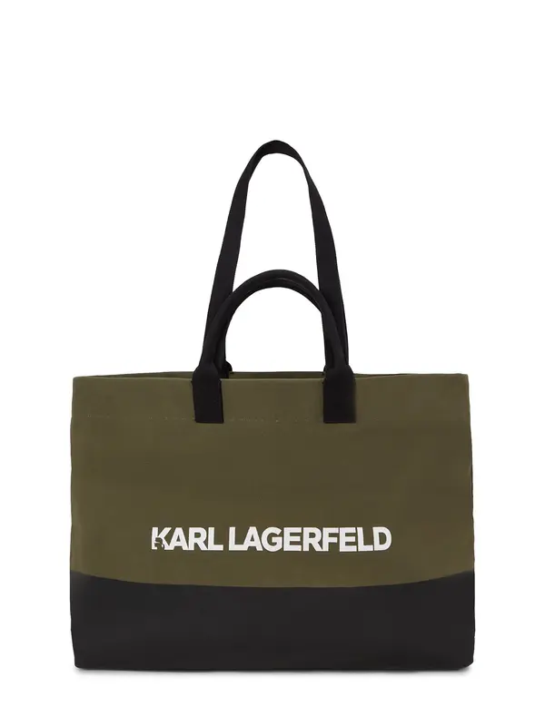 Karl Lagerfeld Karl Lagerfeld Nakupovalna torba 'ESSENTIAL'  oliva / črna / bela