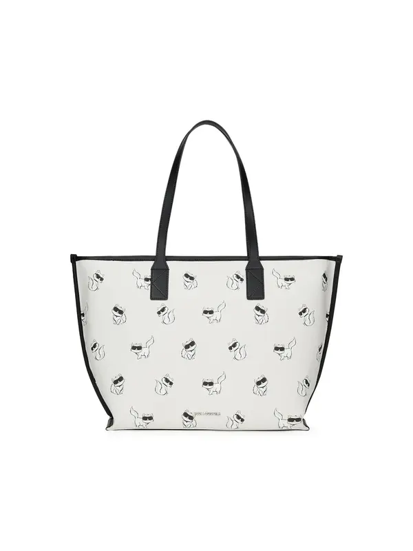 Karl Lagerfeld Karl Lagerfeld Nakupovalna torba 'Ikon Choupette'  nude / svetlo siva / črna / bela