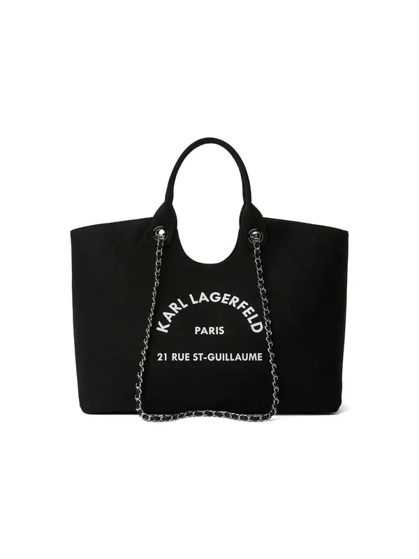 Karl Lagerfeld Karl Lagerfeld Nakupovalna torba 'Rue St-Guillaume'  črna / bela