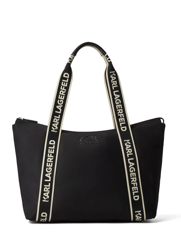 Karl Lagerfeld Karl Lagerfeld Nakupovalna torba 'Rue St-Guillaume Metal'  bež / črna