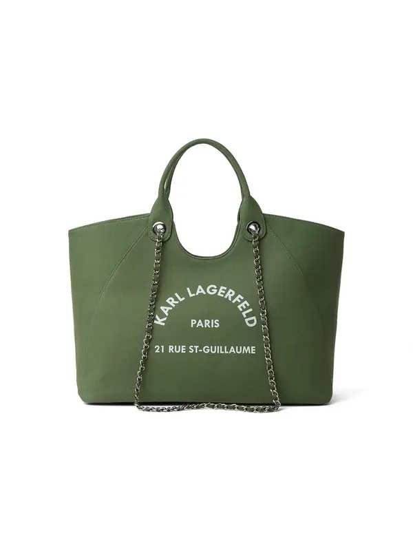 Karl Lagerfeld Karl Lagerfeld Nakupovalna torba 'Rue ST-Guillaume'  oliva / bela