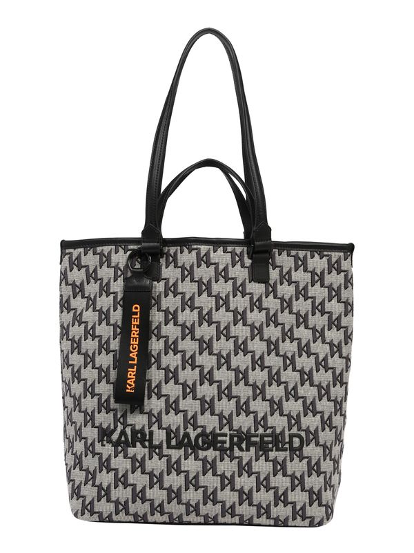 Karl Lagerfeld Karl Lagerfeld Nakupovalna torba  siva / temno siva / oranžna / črna
