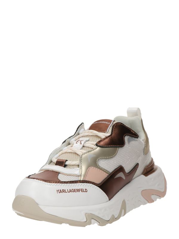 Karl Lagerfeld Karl Lagerfeld Nizke superge  temno rjava / zlata / roza / bela