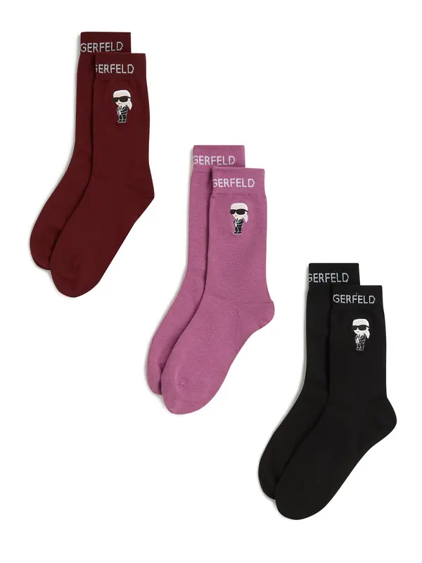 Karl Lagerfeld Karl Lagerfeld Nogavice 'Ikon'  roza / bordo / črna