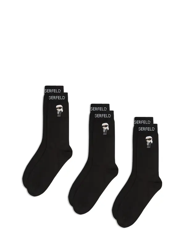 Karl Lagerfeld Karl Lagerfeld Nogavice 'Ikon'  svetlo bež / črna / bela