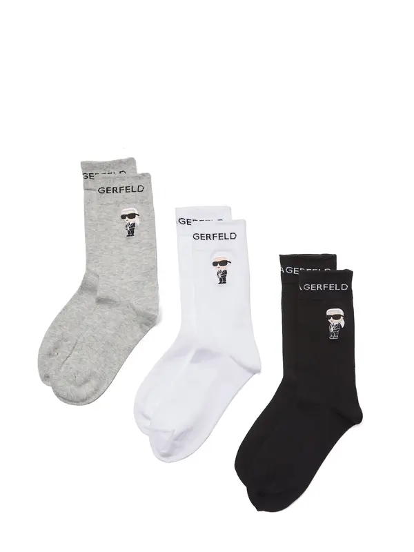 Karl Lagerfeld Karl Lagerfeld Nogavice  siva / črna / bela