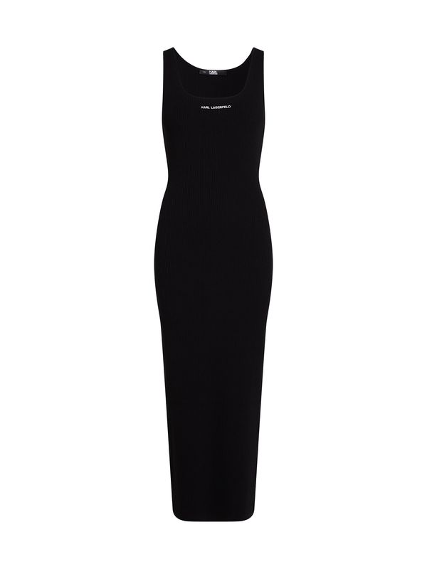 Karl Lagerfeld Karl Lagerfeld Obleka ' Rib-Knit Sleeveless '  črna