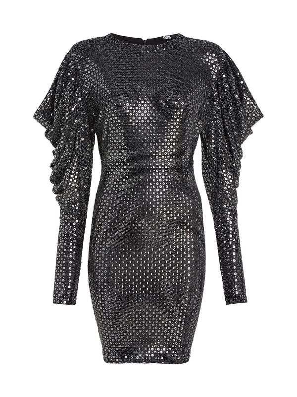 Karl Lagerfeld Karl Lagerfeld Obleka 'Sequin'  črna / srebrna
