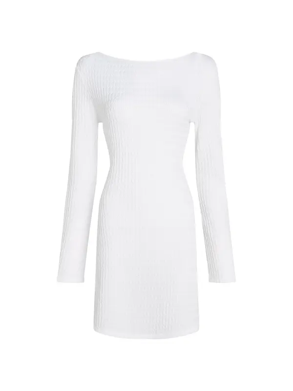 Karl Lagerfeld Karl Lagerfeld Obleka za na plažo ' Mini-Strandkleid mit Struktur und Perlen '  kremna